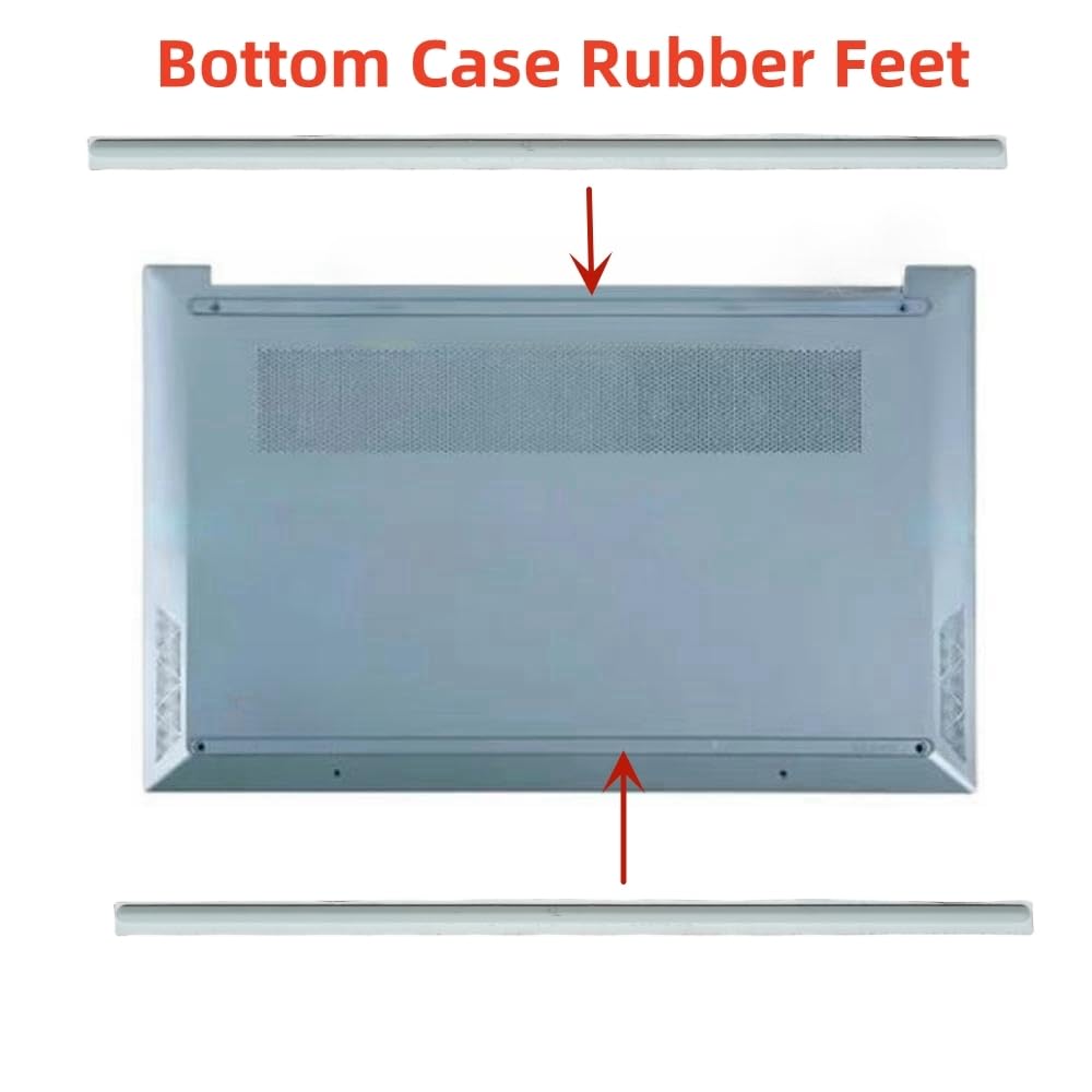Bottom Case Rubber Feet Strips Replacement for HP Laptop 15-EG 15-EH TPN-Q245 Q246 Non-Skid Bottom Cover Rubber Foot Strip Grey