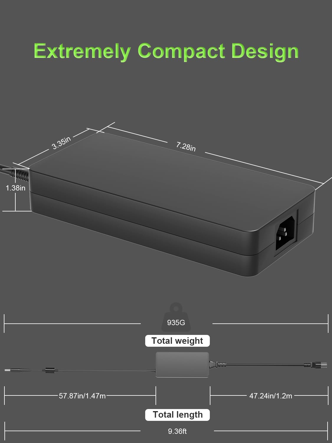 PowerPortnerLink 330W 280W Charger Compatible with Acer Predator Helios Neo 18 16 14 16S Helios/Triton 18 16 300 500 700 3D 17 X Nitro 5 17 18 16 14