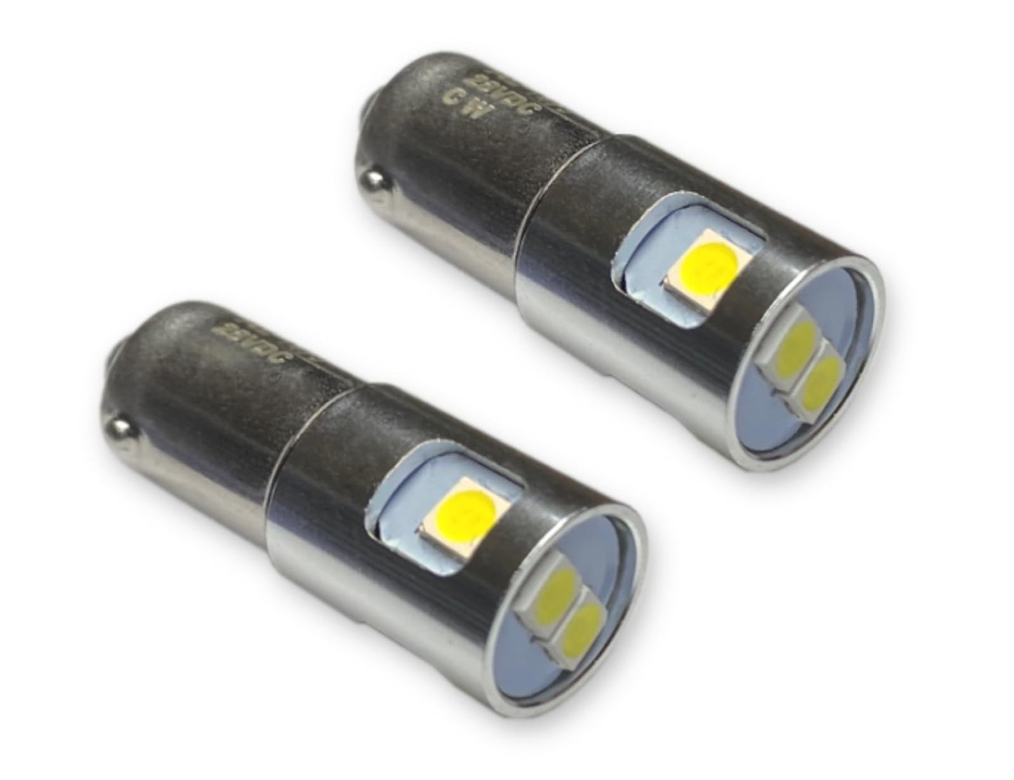 1495, 313 28VDC Miniature Bayonet Bulb High Output LED Replacement Ba9s Base | Bulb Shape: T4-1/2 (2-pack; Red)