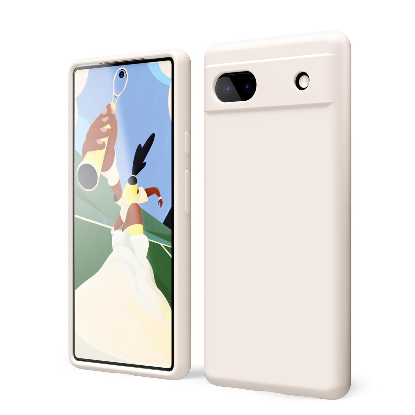 oakxco for Google Pixel 5 Phone Case Liquid Silicone,Cute Thin Slim Soft Rubber TPU Plain Smooth Gel Cover for Women Girl Design, Matte Solid