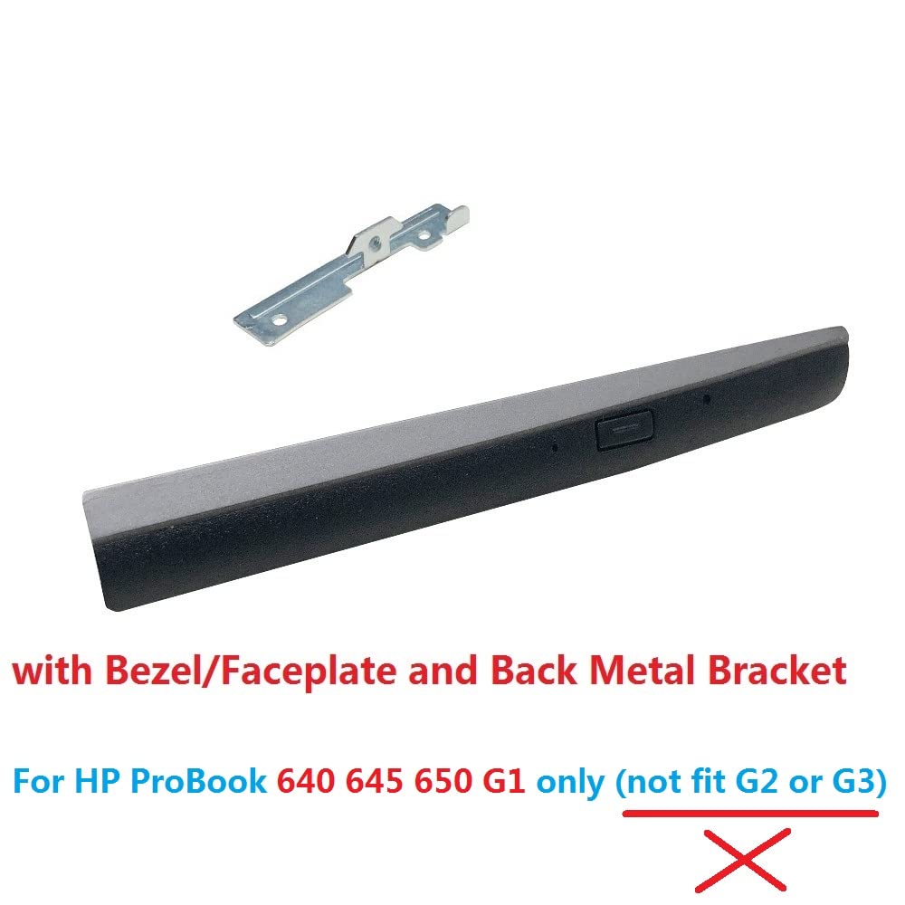 2nd HDD SSD Hard Drive Optical Frame Caddy Tray for HP ProBook 650 645 640 G1 with Bezel Front Panel Mounting Bracket