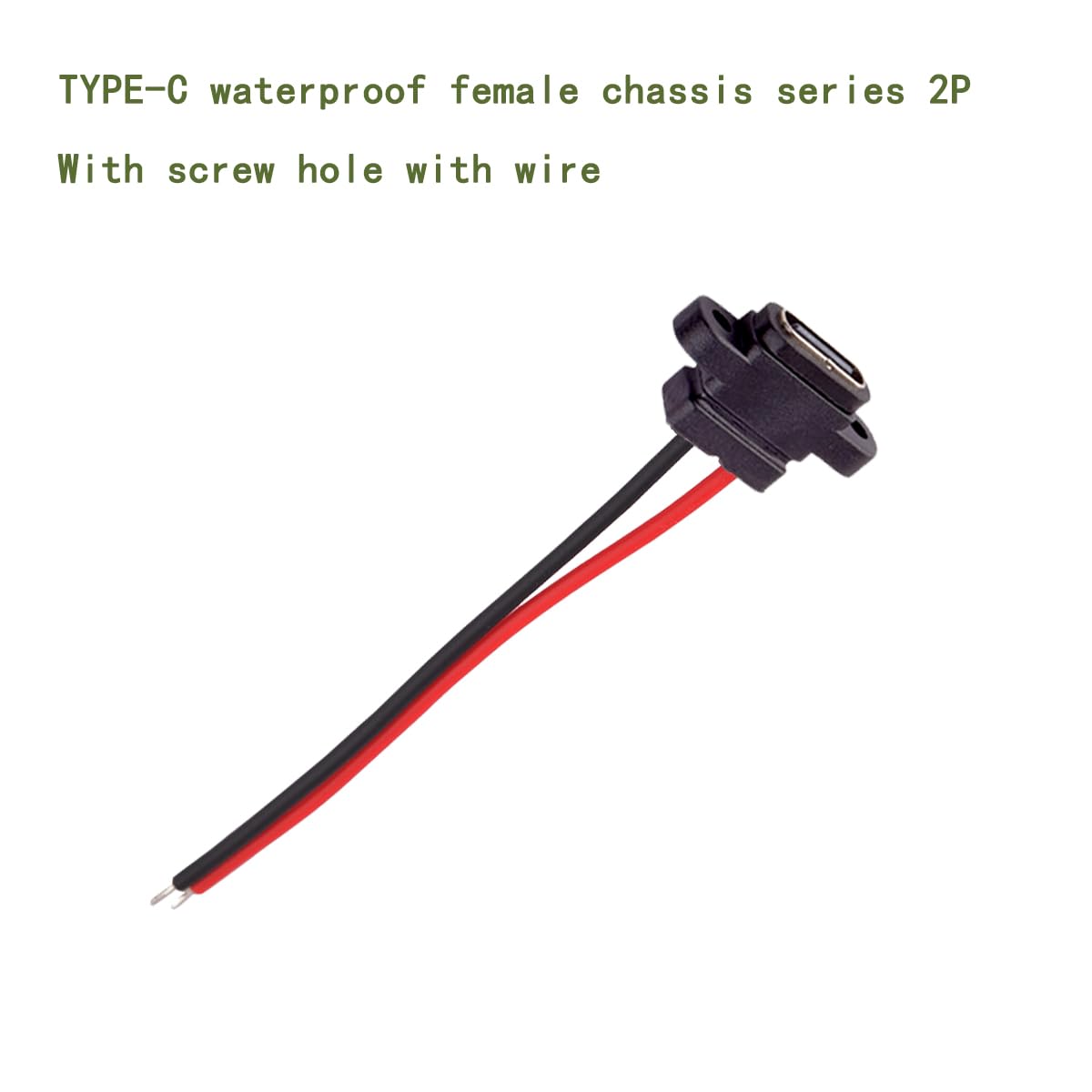 ZJKJHJY USB Type-C Pigtail Cable 2PCS 24AWG USB-C Plug to 2 Pin Bare Wire Open End, Type C Female,Connector for DIY