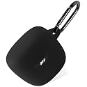 Geiomoo Silicone Case for JBL Tune Flex, Protective Cover with Carabiner (Black)