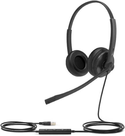 Yealink UH34 Wired Closed-Back On-Ear Stereo Headset, UC