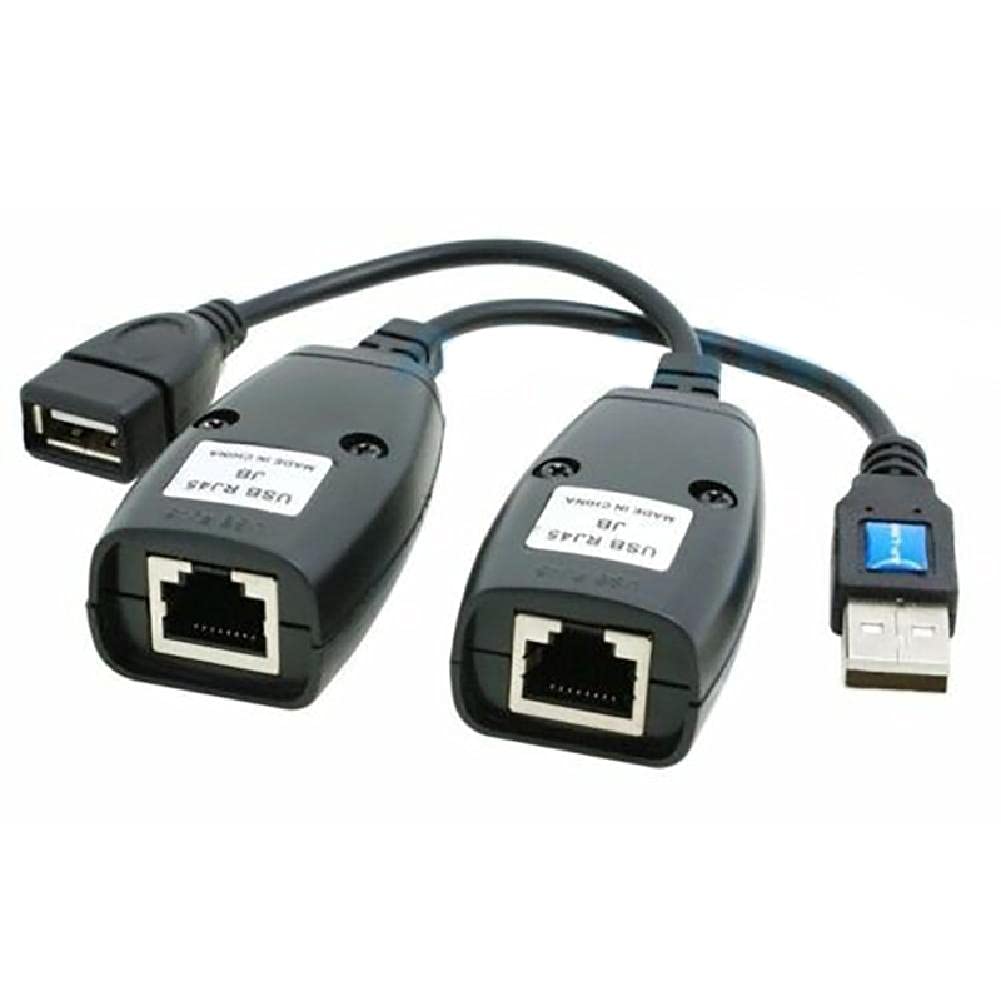 USB 2.0 Male to Female Cat6 Cat5 Cat5e 6 Rj45 LAN Ethernet Network Extender Extension Repeater Adapter Converter Cable