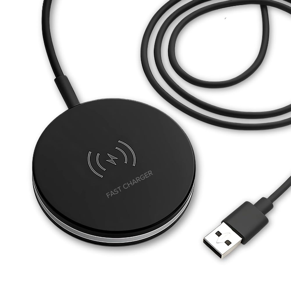 Ultimaxx Magnetic Fast Charger, Qi Wireless USB Charging Pad for iPhone 15/14/13/12/SE/11/X/8, Samsung S23/S22/S21/S20, Flip-Out Module, Car Vent