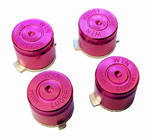 Gametown Metal Hot Pink 9mm Bullet Custom buttons for PS4 DualShock 4 Controllers
