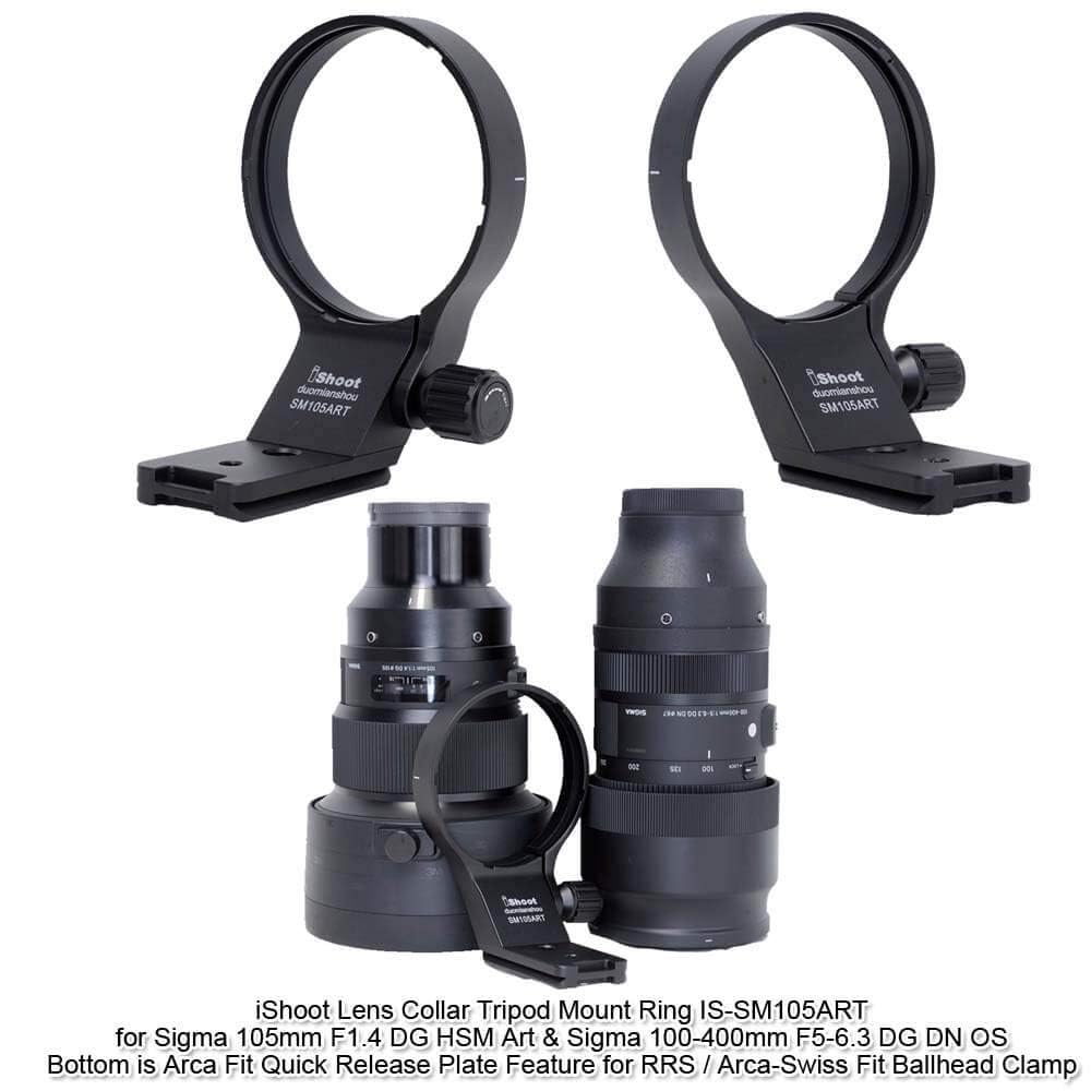 iShoot 82mm Lens Collar Tripod Mount Ring Compatible with Sigma 100-400mm f/5-6.3 DG DN OS & 105mm f/1.4 DG HSM Art, Lens Support Holder Bracket