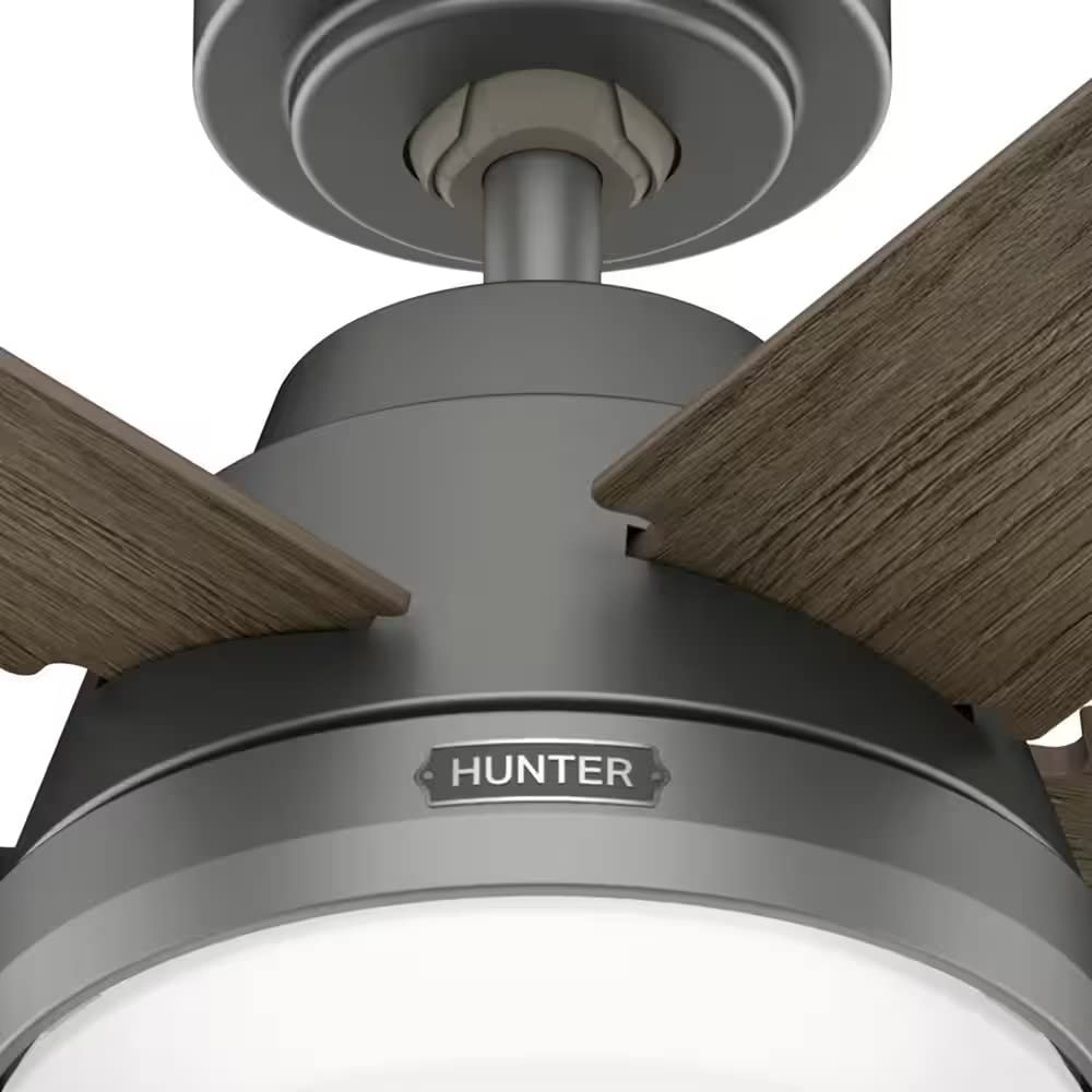 Hunter Fan 44 inch Casual Matte Silver Finish Indoor Ceiling fan with LED Light Kit and Pull Chain (Renewed)