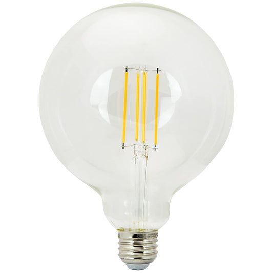 Sunlite 81139 LED G40 Edison Globe Light Bulb, 8.5 Watts (100W=), Standard E26 Base, 800 Lumens, Dimmable, Clear Glass, Long Filament, 90 CRI
