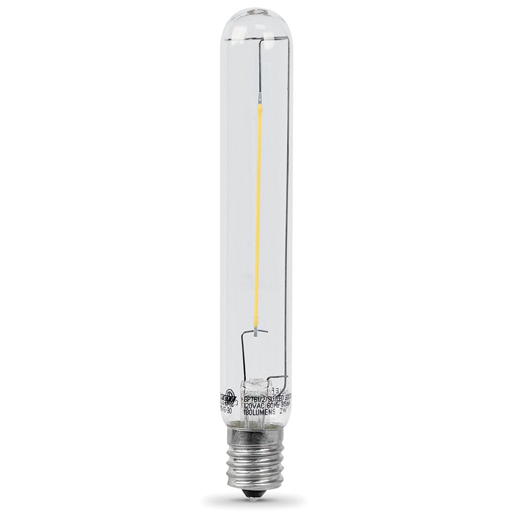 Feit Electric BPT61/2/SU/LED Non-Dimmable Led Bulb, 25 W, 120 Vac, E17 (Intermediate) Base, Warm, 180 Lumens, White