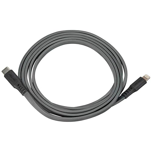 Ventev Flat USB-C to Lightning Charge/Sync Cable 6ft Gray Charge/Sync Cables
