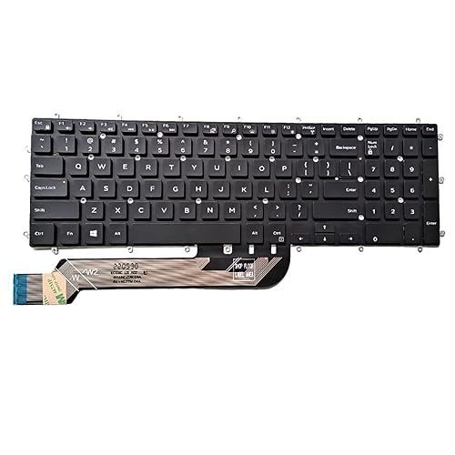 Laptop Keyboard with White Backlit Replacement for Dell G3 3500 3579 3590 3779 G5 5500 5587 5590 G7 7590 7588 7790 Series Gaming Notebook(White Print)