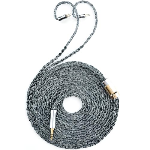Tipsy Melody 3 IEM Upgrade Cable, 6.5ft (2m) Long, Enhanced Mids & Bass, 24-Core Silver-Plated, Deep Green (0.78mm-2 Pin)