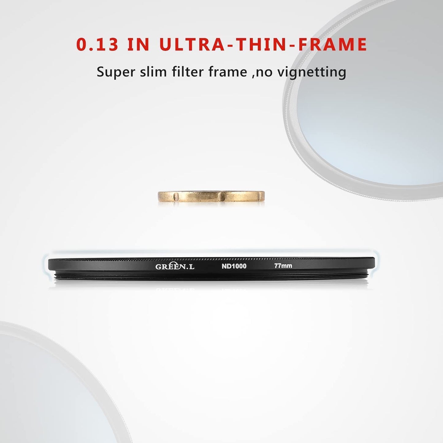 GREEN.L 67mm ND1000 Filter, Slim 10-Stop Fixed Neutral Density 67mm ND Filter for Long Exposure Photography
