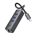 uni USB-C to Ethernet Adapter, USB C HUB Ethernet 1Gbps with USB 3.0 4IN1, [Thunderbolt 4/3 Compatible] USB C to Network Adapter for MacBook Pro/Air