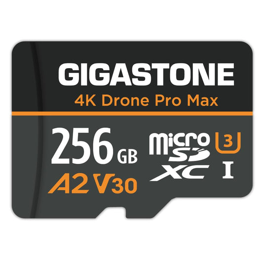 ?5-Years Data Recovery??Designed for Drone? GIGASTONE 256GB Micro SD Card, 4K Drone Pro Max, A2 V30 for DJI Drone, 4K UHD Video Recording, R/W up