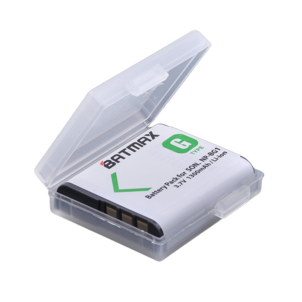 Batmax 2pcs NP-BG1 Battery + LED USB Dual Charger with Type C Port for Sony NP-BG1 SONY DSC-H3 DSC-H7 DSC-H9 DSC-H10 DSC-H20 DSC-H50 DSC-H55 DSC-H70