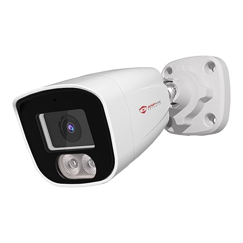 Anpviz 4MP PoE IP Bullet Camera with Microphone/Audio, IP Security Camera Outdoor Indoor, Night Vision 65ft, Waterproof IP66, 108° Wide Angle 2.8mm