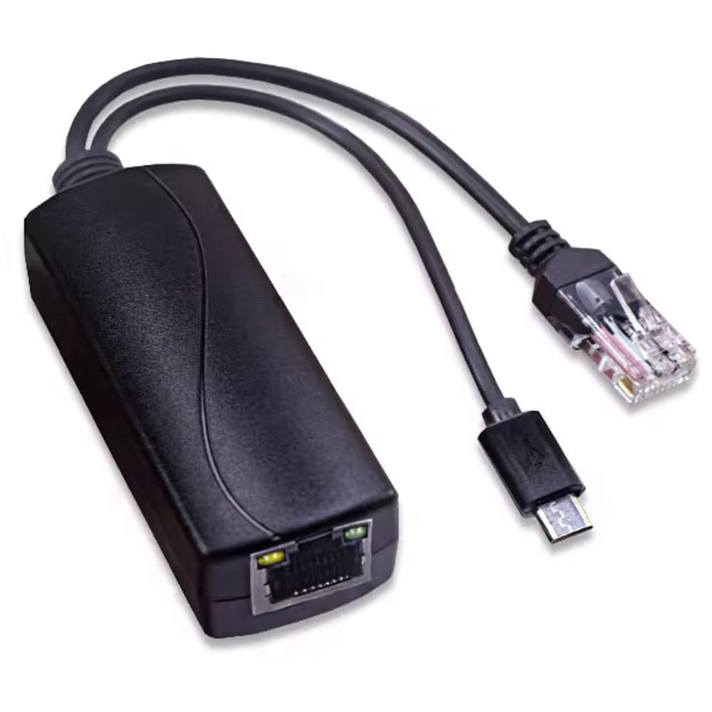 JacobsParts 5V PoE Splitter, 48V to 5V 2.4A Micro-USB Adapter, IEEE 802.3af Compliant for IP Camera, Raspberry Pi and More (4-Pack)