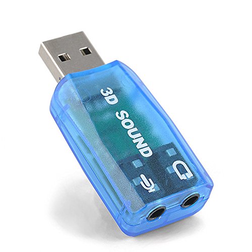 VizGiz 3 Pack USB Sound Card Adapter 5.1 Channel 3D External USB to 3.5MM 1/8 Audio Jack Stereo Headset Mic Microphone Headphone Earphone Plug