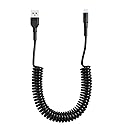 Coiled Lightning Cable Apple Carplay Compatible [Apple MFi Certified] Retractable iPhone Charger with Data Sync and LED, Short iPhone Charger Car…