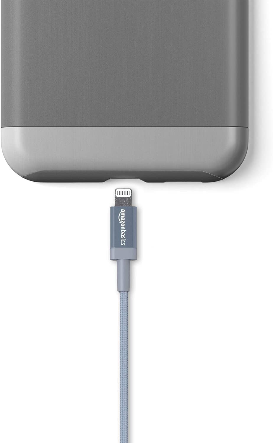 Amazon Basics Fast Charging USB-A to Lightning Nylon Braided Charger Cable, MFi Certified for Apple iPhone and iPad, Durable, 3 Foot, Dark Gray