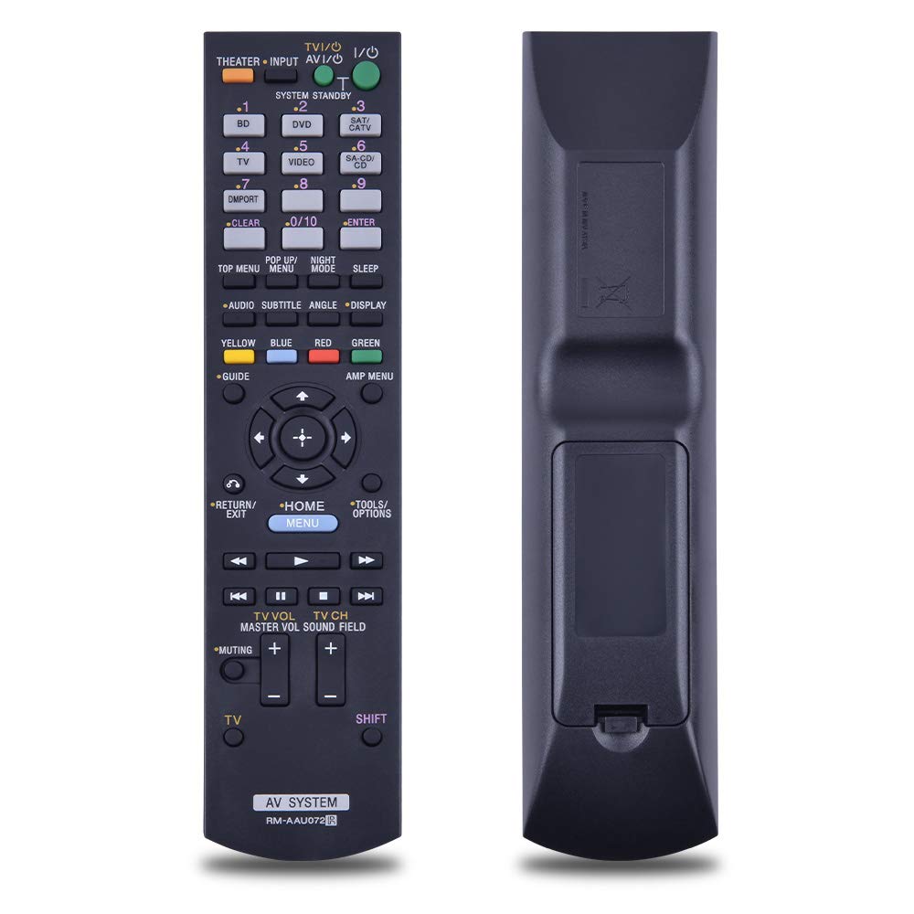 RM-AAU072 RMAAU072 Replacement Remote Control Compatible for Sony AV Receiver Home Audio Theater System RM-AAU071 HT-CT150 HT-CT150HP HT-SS370