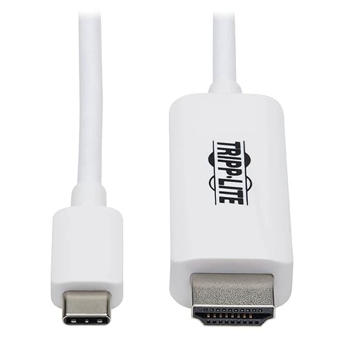 Tripp Lite USB C to HDMI Cable, Thunderbolt 3 Compatible Adapter Cable, USB-C and HDMI 4K, 4:4:4, White, M/M, 6 ft. (U444-006-HWE)