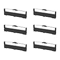 Bigger Compatible Printer Ribbon for Epson FX 890 / 890N, LQ 590, S015329 Ink Ribbon, Black, 6 Pack
