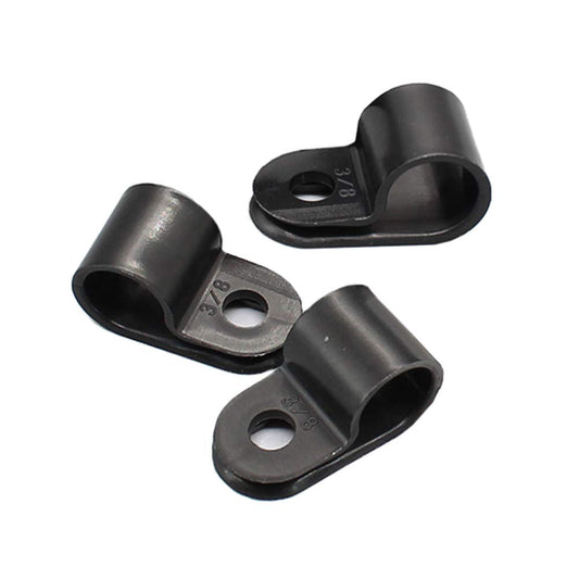 100 Pieces 3/8 Inch (9.5mm) Nylon R-Type Cable Clips Wire Clamp R-Type Cable Clamp R-Shaped Cord Organizer Clips Nylon Wire Cord Clip Fixer for 3/8