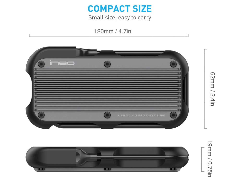 Avolusion ineo (C2594-480G+32) Rugged Mini 480GB (512GB) USB 3.1 Portable External SSD + Free 32GB USB Flash Drive [Ultra Speed R/W up to 950MB/s]