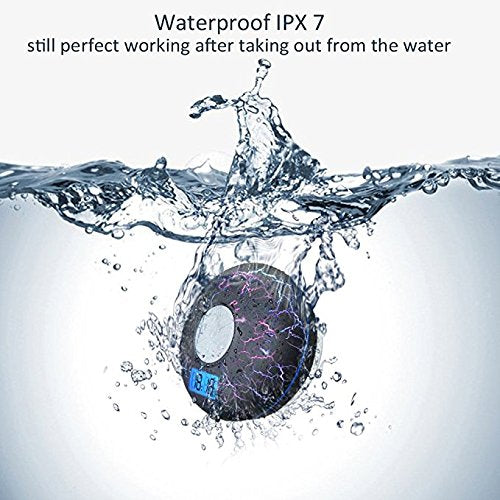 HROMEN Bluetooth Speaker,2nd Gen IPX7 Waterproof Bluetooth Speakers, Bathroom Shower Speaker,Wireless Cool Cracking Backlit, Suction Cup,Outdoor