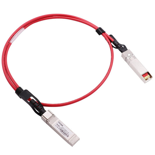 [Red Colored] 1m 10G SFP+ DAC Twinax Cable, 10Gbase-CU SFP+ Copper Cable, Compatible for Cisco SFP-H10GB-CU1M, Ubiquiti, Juniper, Mellanox, Mikrotik