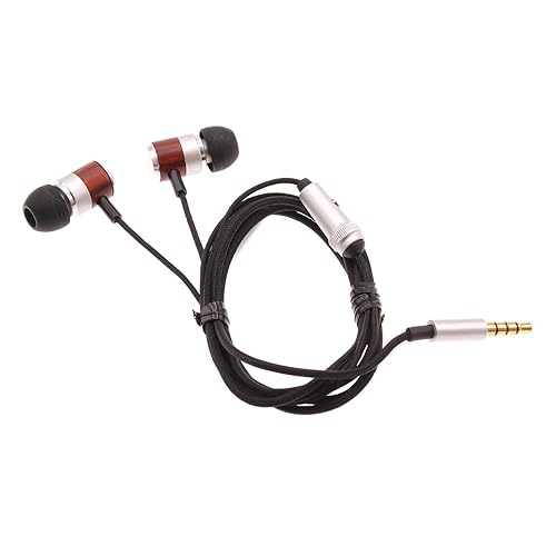 Wired Earphones Hi-Fi Sound Headphones for Moto G Stylus 5G - Handsfree Mic Headset Wooden Earbuds in-Ear Earpieces Microphone Compatible…