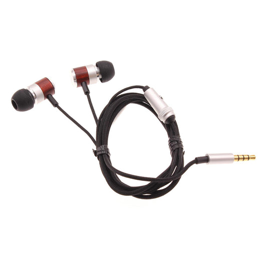 Wired Earphones Hi-Fi Sound Headphones for Moto G Stylus 5G - Handsfree Mic Headset Wooden Earbuds in-Ear Earpieces Microphone Compatible…