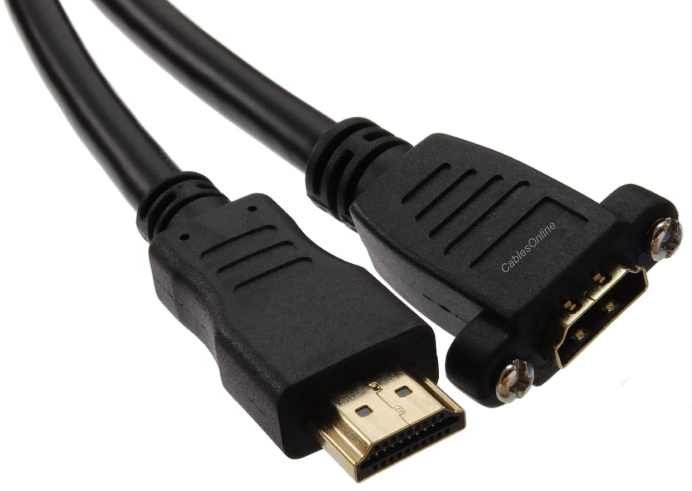 CablesOnline 3ft Hi-Speed HDMI 1.4 w/Ethernet Channel M to F Panel Mount Extension Cable, (H4-P003)