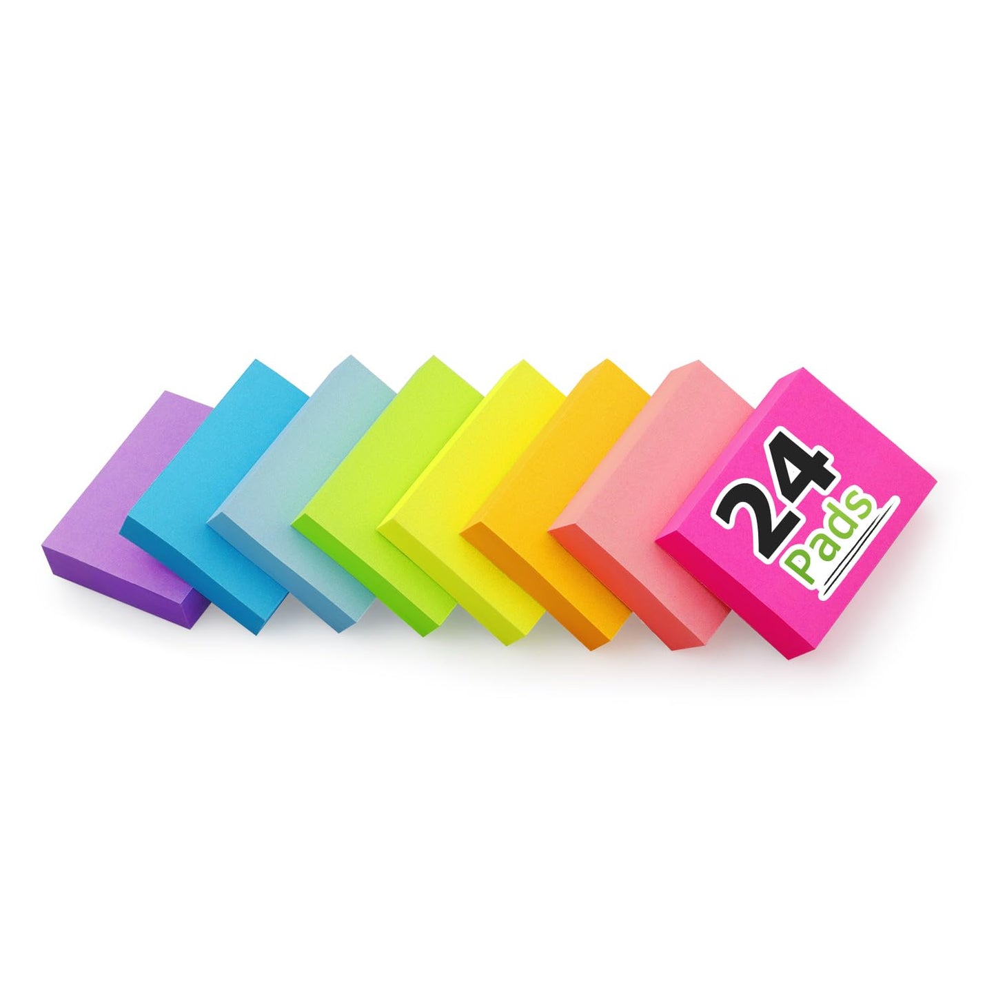24 Pads Sticky Notes, 1.5x2 in, 8 Bright Colors, Total 1920 Sheets