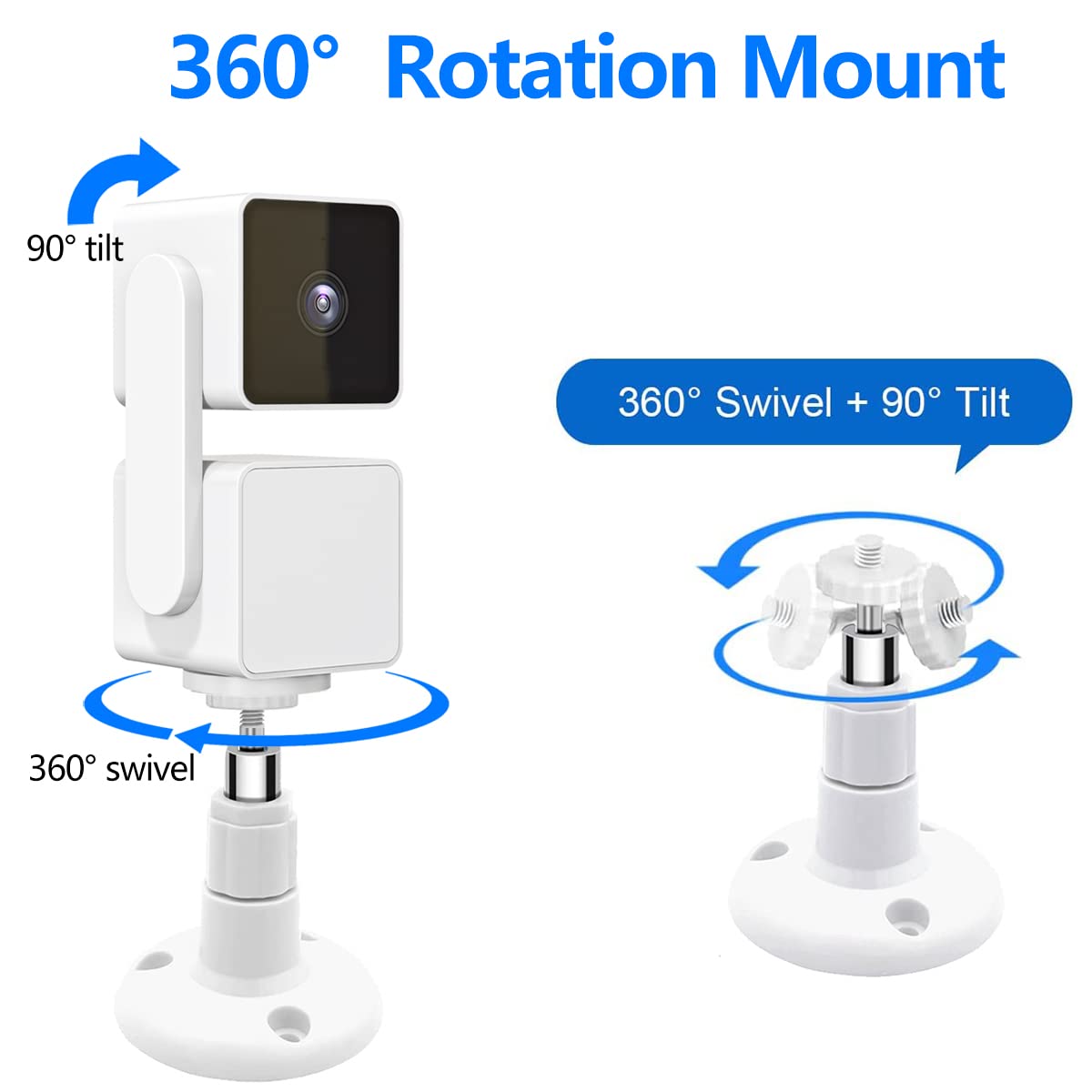 Wall Mount for Wyze Cam Pan V3 and Wyze Cam V4 and V3 and Wyze Cam Outdoor, 3 Pack 360 Degree Swivel Adjustable Wall Mount Bracket for Wyze Outdoor