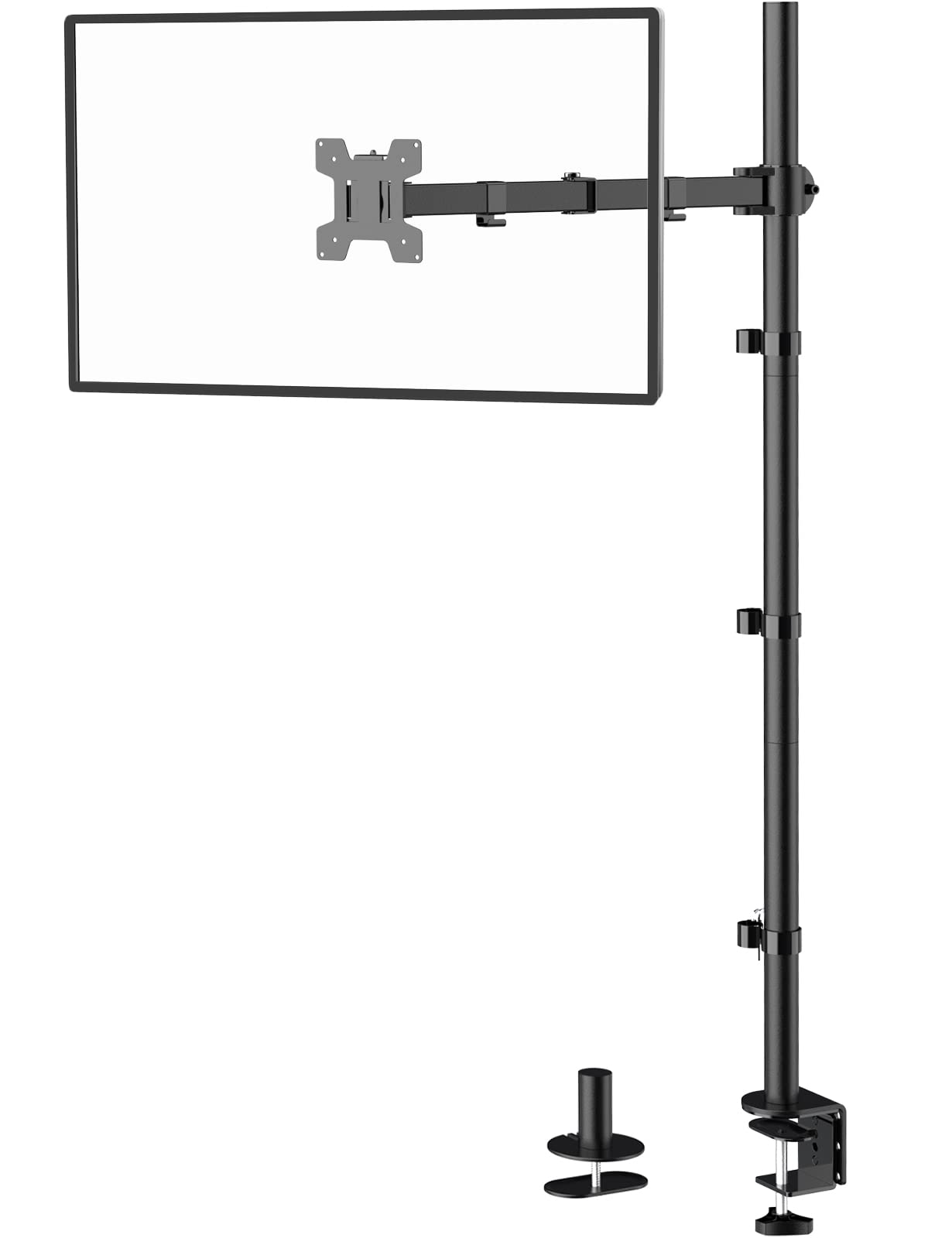 WALI Single Monitor Stand Desk Mount, 39 inch Tall Monitor Stand Fully Adjustable, Articulating Arm for Computer Screen up to 32 inch, 22lbs