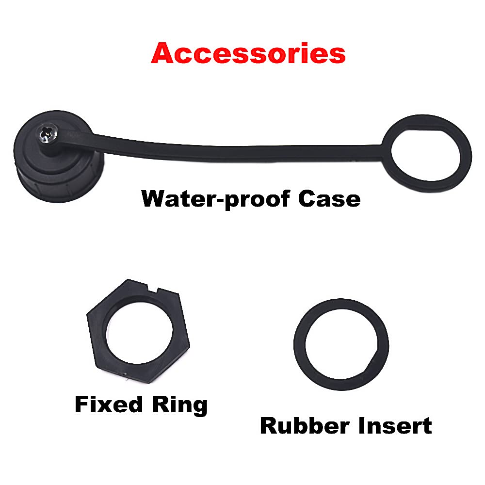 Kework Micro USB 5 Pin Flush Mount Cable, 0.3 Meter Micro USB Male to Female Dashboard Panel Mount Extension Cord for Car Truck Boat Motorcycle