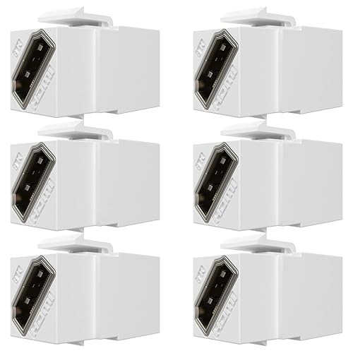 YOEMELY HDMI Keystone 8K, White HDMI Keystone Coupler for HDMI 2.1a Cable Pass Through, Including 8K 60Hz or 4K 120Hz Resolution and up to 48G