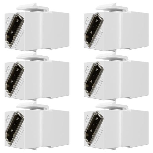 YOEMELY HDMI Keystone 8K, White HDMI Keystone Coupler for HDMI 2.1a Cable Pass Through, Including 8K 60Hz or 4K 120Hz Resolution and up to 48G