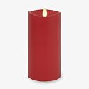 Luminara Outdoor Flameless LED Candle, Cherry Red 3.25" x 7", Moving Flame Pillar Timer Battery Operated Premium Plastic IPX4 Water Resistance