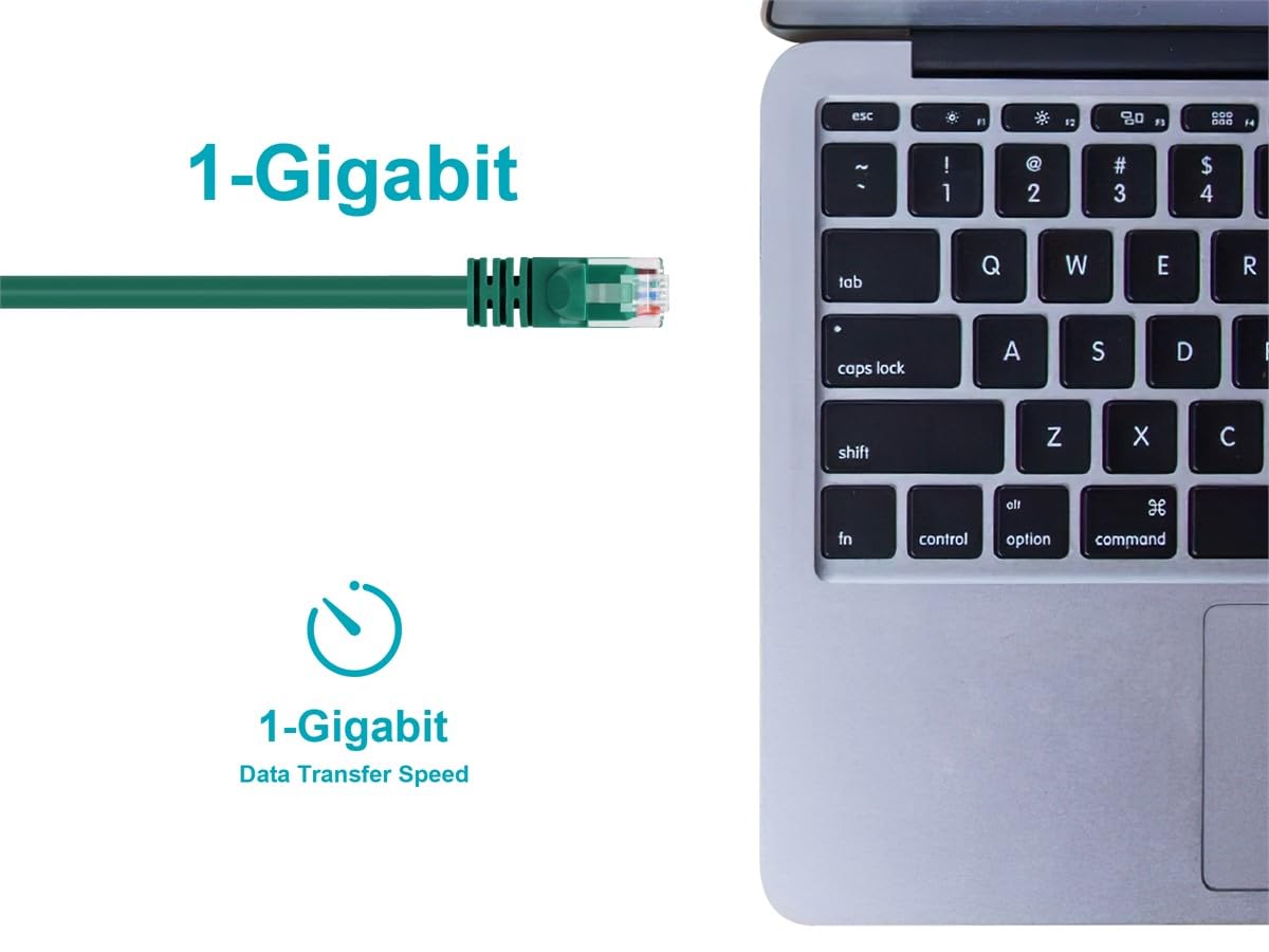 Monoprice 50FT 24AWG Cat6 550MHz UTP Ethernet Bare Copper Network Cable - Green