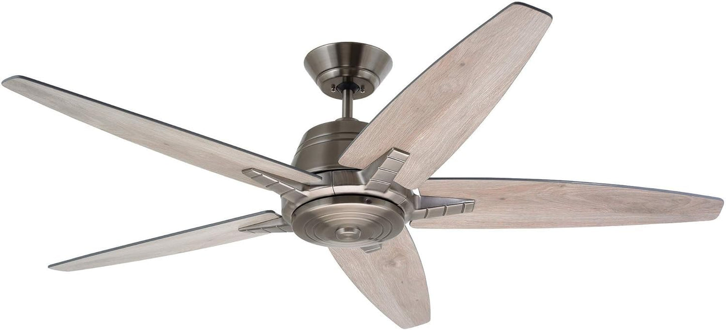 kathy ireland HOME [CF500AP] 56-inch Euclid Ceiling Fan with Reversible Blades, 9.5 Watt Medium Base A19 LED Lighting and Remote-Controlled Operation