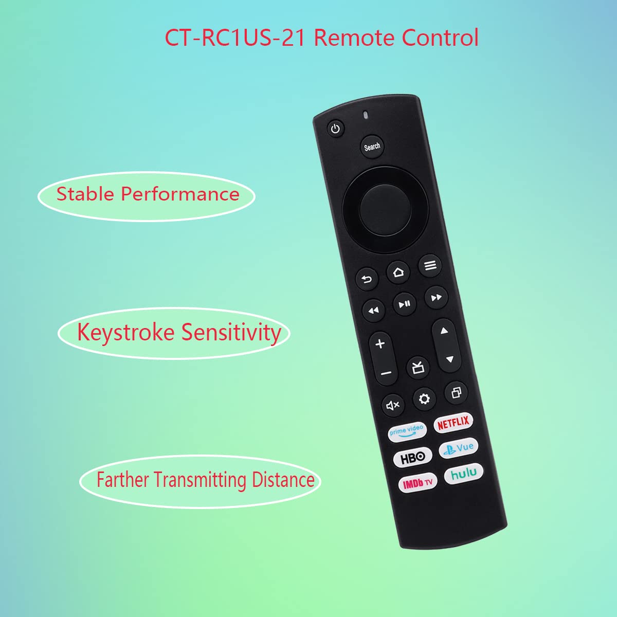 GHUST CT-RC1US-21 CT-RC1US-19 IR Replacement Remote Control for Toshiba Smart TV Edition 32LF221C19 32LF221U19 43LED2160P 43LF421U19 43LF621U19