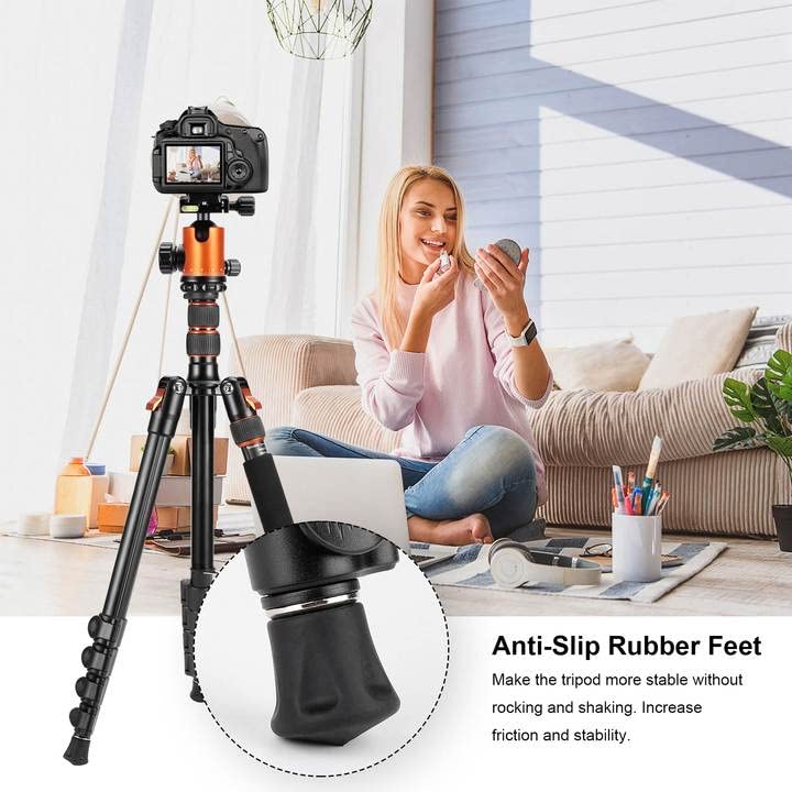 Nineigh 3 Pcs Tripod Feet Rubber Universal Anti-Slip 1/4" Rubber Foot & Stainless Steel Tripod Spike Feet for Universal Aluminum Tripod Leg