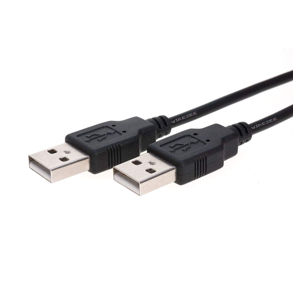 USB 2.0 Type Cable A Male to A Male Black/White 3Ft, 6Ft, 10Ft, 15Ft (3FT, Black)
