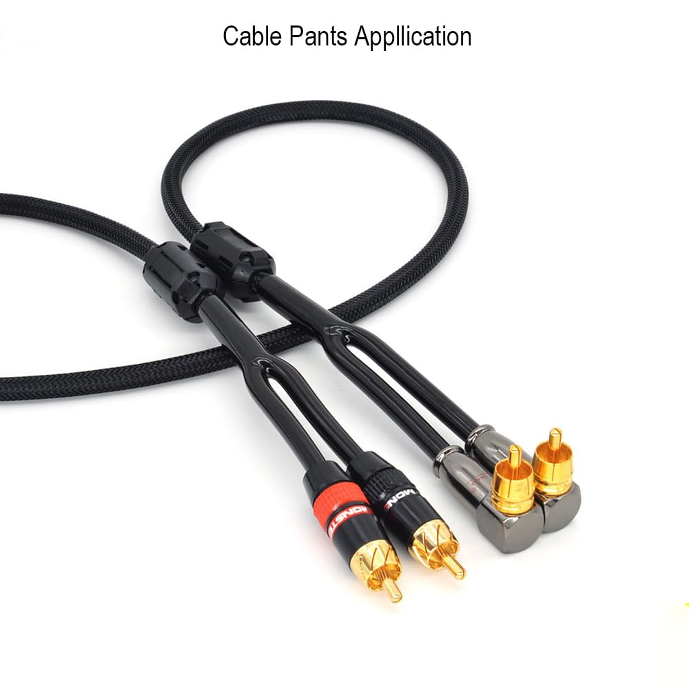 Neutrual Cable Pants, Speaker Wire Pants Y Splitter Pant Boot (?10MM-2x 4MM-4PACK) Dressing Up Or Protecting Your Speaker Cables, Audio Subwoofer DIY